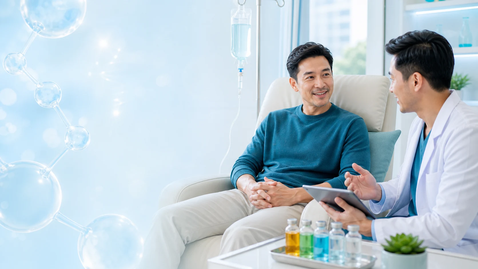 StemCell Manila NMN drip planning consultation in a bright IV wellness suite